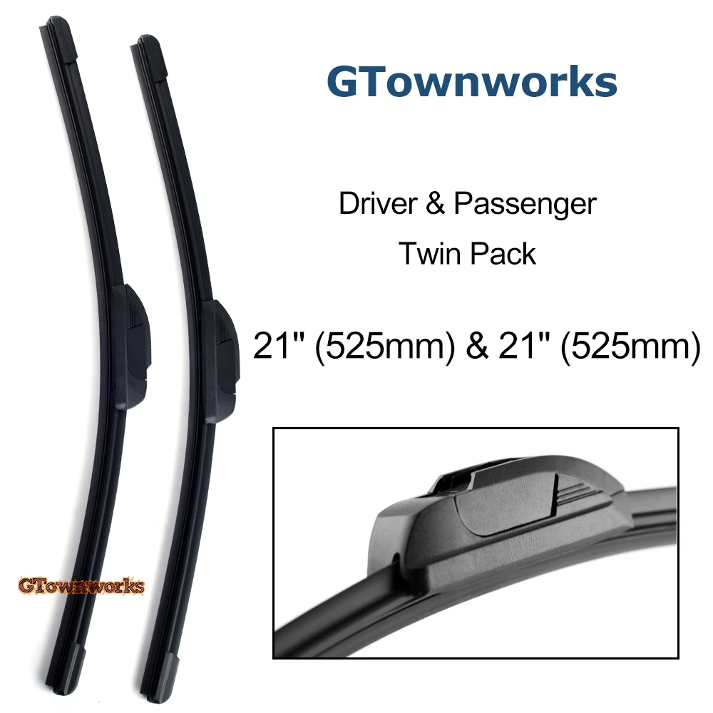 

Wiper Blades For Renault Clio Hatchback Campus 1998-2008 U-Type hook Arm Windshield Rubber Wipers 21'' 21''