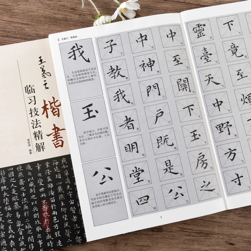 Wang Xizhi Brush Pen Copybook Regular Script Calligraphy Techniques Huang Tingjing Brush Calligraphy Copybook Template Tutorial