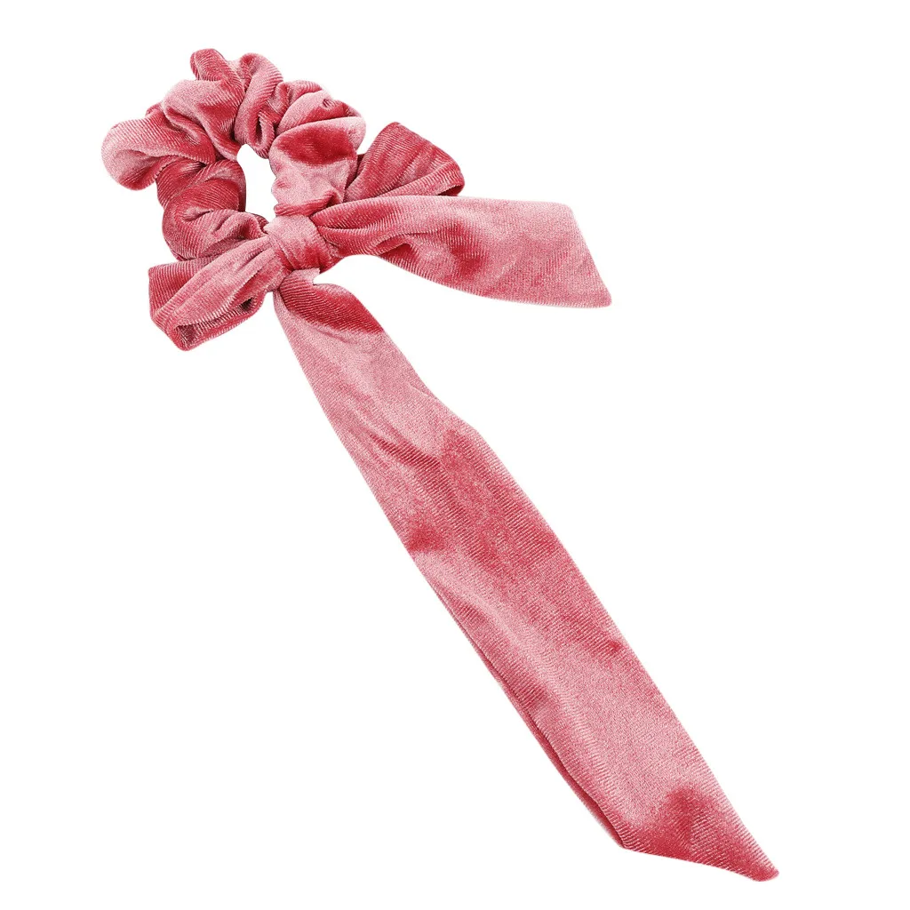 Watermelon Red Бархатная Женская повязка на голову с бантом, повязка на голову, одноцветная Женская повязка на голову, обруч на голову, милая повязка на голову для девочек, эластичная модная повязка на голову, украшение для волос - Цвет: Watermelon Red