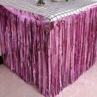 New Table Skirt Wedding Decoration Table New Year Easter Decoration For Home Birthday Party Decor Metal Rain Tinsel Table Skirt 1