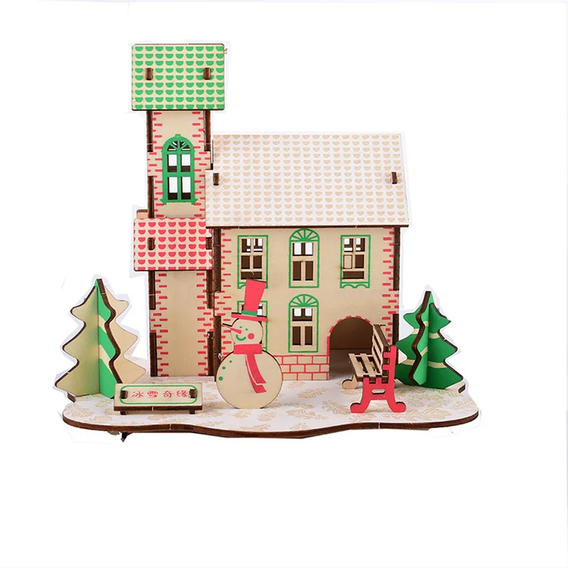 

Wooden Toys 3d Jigsaw Puzzle Assembled Diy Handmade Children Customized Early Education Buiding Blocks Bricks