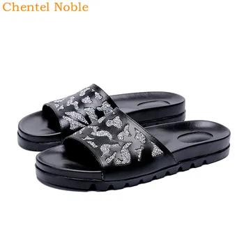 

Luxury Brand Chentel Classic Fashion Black White Mens Dress Shoes Genuine Leather Loafters For Business Mens Shoes Big Size