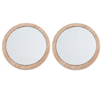 

2PCS Round Shape Mirror Portable Lovely Lightweight Looking Glass Makeup Tools for Women