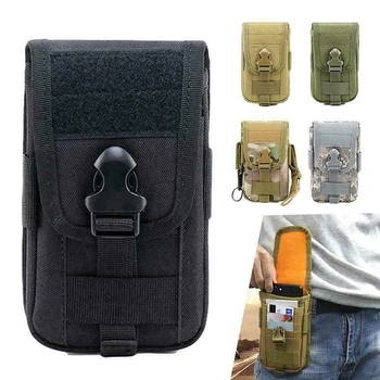 

600D Oxford Cloth Belt Bag Nylon Waist Bag Mobile Phone Cards Holder Double Layer Accessory Bag HSJ88