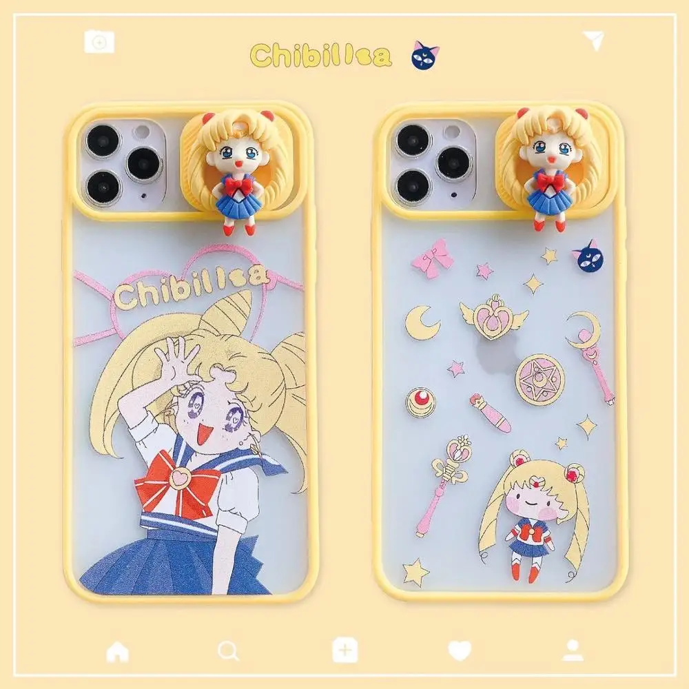 Милый мультяшный мягкий чехол для телефона с 3d изображением Сейлор Мун и