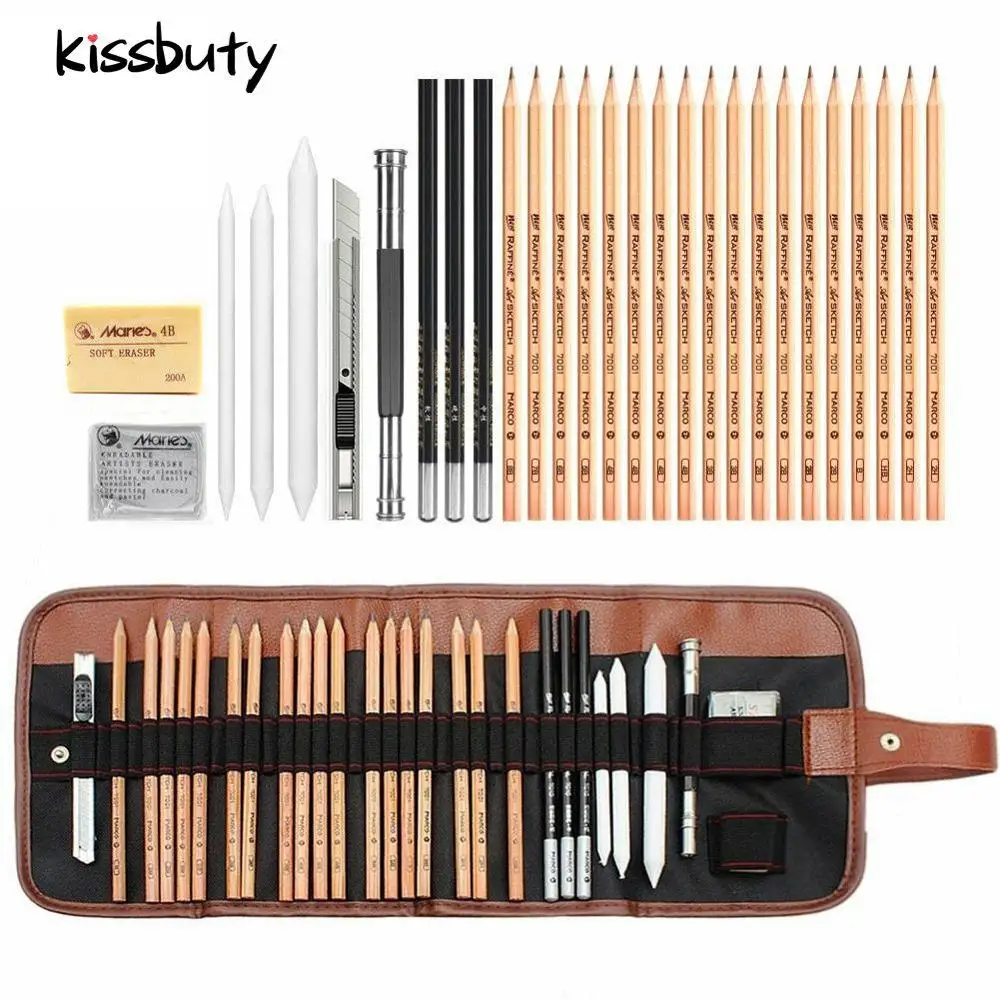 1 Set of 29 Pieces Safe Premium Sketch Drawing Pencils For