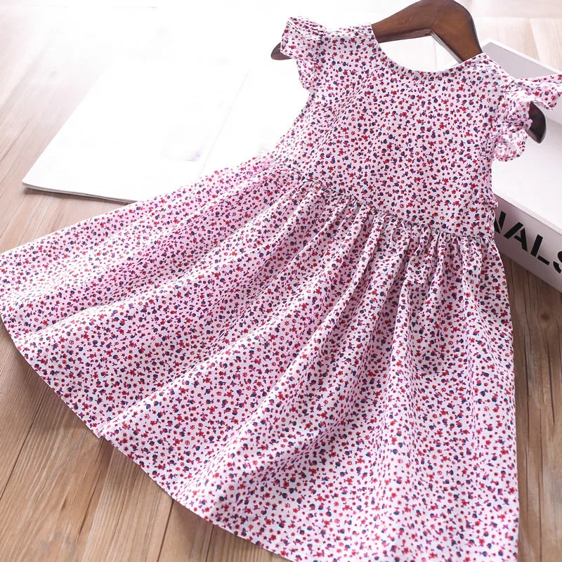 Весеннее платье для девочек с принтом;