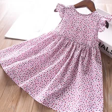 Весеннее платье для девочек с принтом;