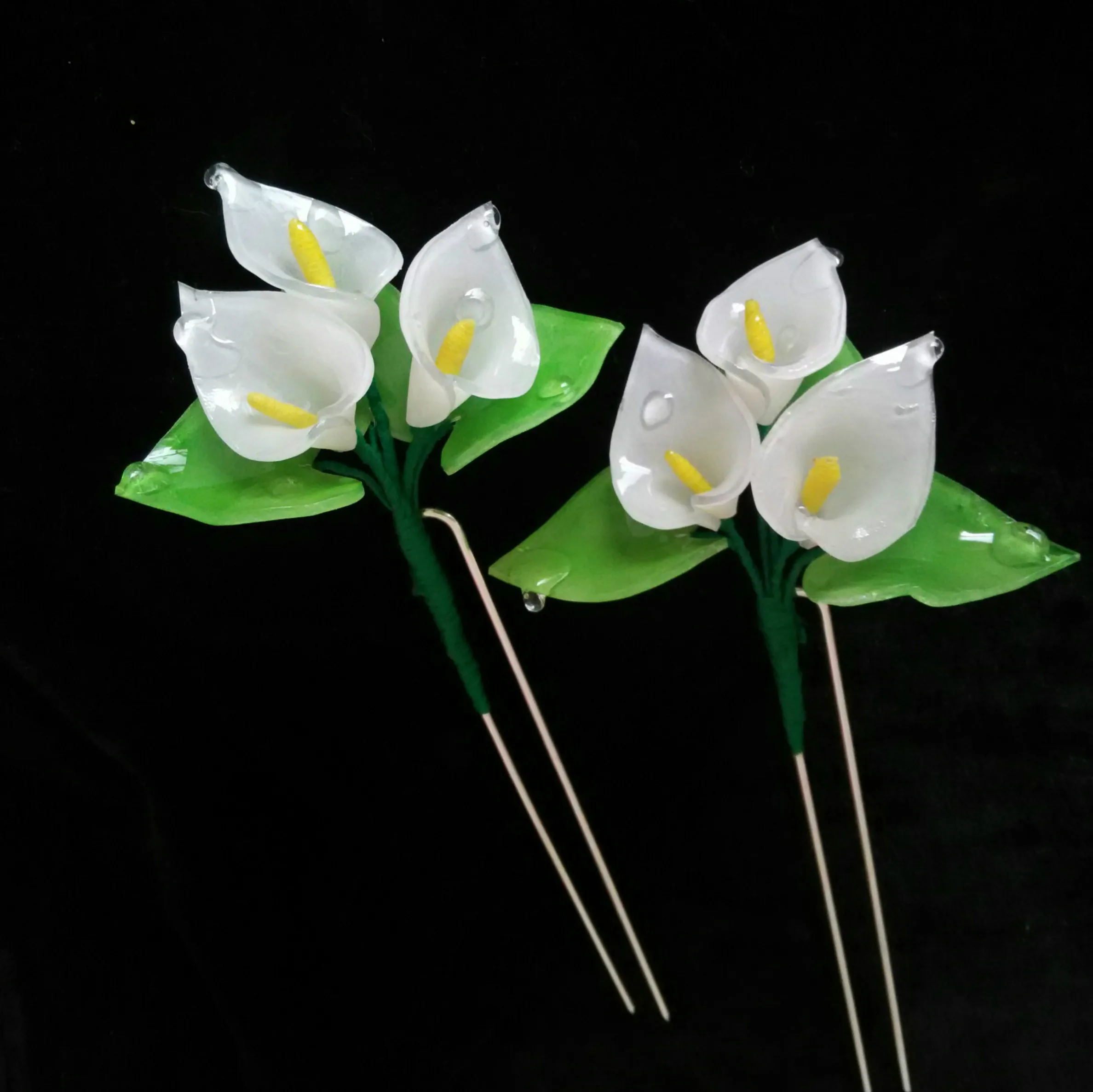 LALAVARA персонализированные белые полимерные палочки для волос calla китайские