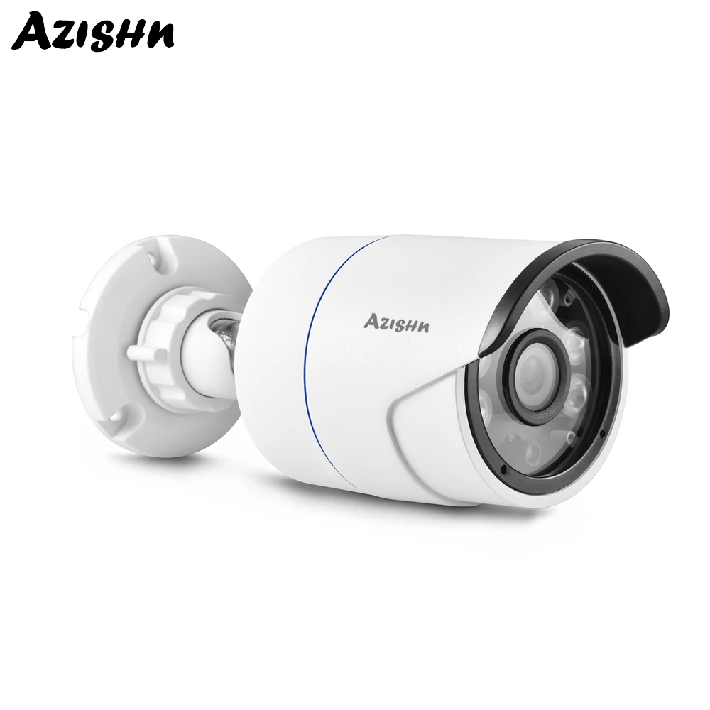 AZISHN H.265 Security IP Camera 4MP ONVIF Metal Anti vandal Outdoor