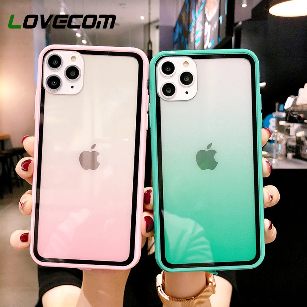 Чехол LOVECOM для телефона iPhone 12 Mini 11 Pro Max XR XS 6 6S 7 8 Plus X милый градиентный цветной