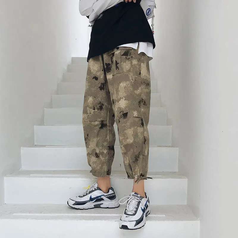 

Camo Pants Men Fashion Casual Multi-pocket Drawstring Overalls Men Streetwear Wild Hip-hop Loose Joggers Sweatpants Man M-5XL
