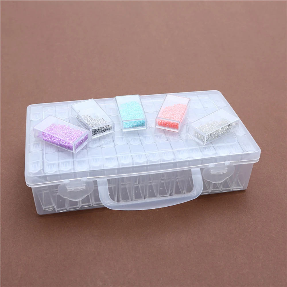 64Pcs Diamond Painting Convenience Tools Beads Container Rhinestone Diamond Storage Accessory  Box DIY Beads Plastic Box