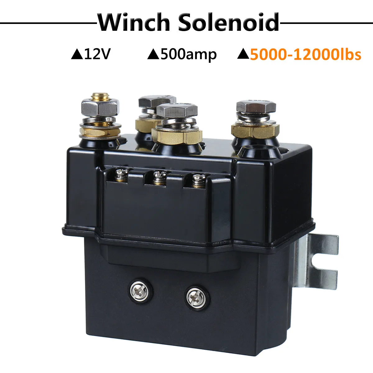 12v 500a 15000lb Winch Relay Solenoid Contactor 4 Terminals Universal
