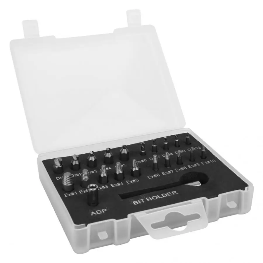 

22PCS Damaged Screw Extractor CRV Steel Hex Handle Broken Screw Remover Easy Out Removal Tool Desoldering