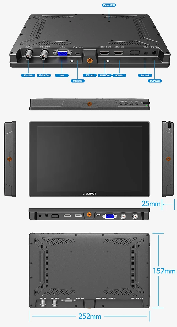 LILLIPUT A11 1920x1200 SDI ips камера полевой монитор 10,1 дюймов 4K HDMI для DSLR видео Vlog Filmmaking Full HD камера монитор