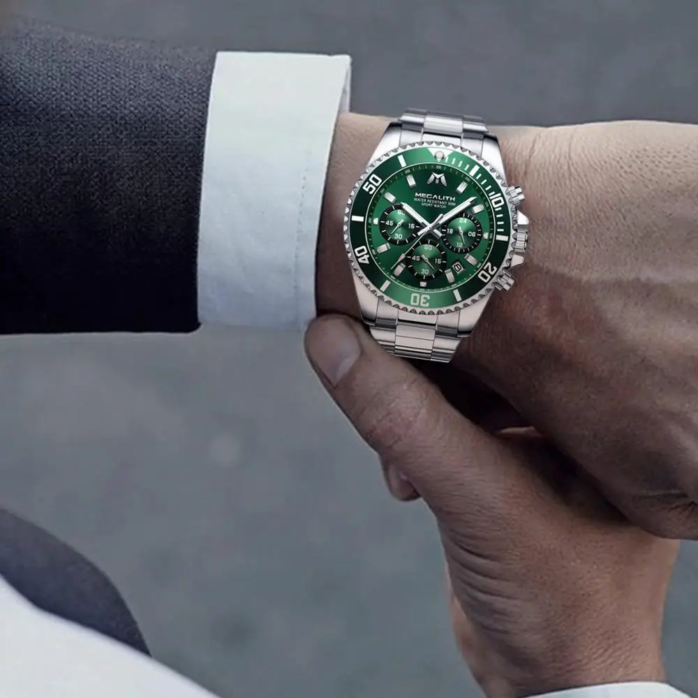 MEGALITH Reloj Hombre 2021 модные повседневные часы мужские водонепроницаемые аналоговые 24