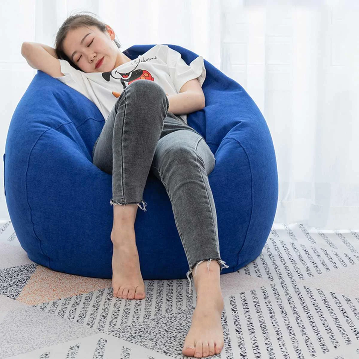 Nesloth полный ленивый BeanBag диваны стулья с внутренним вкладышем и EPS наполнитель шезлонг кресло мешок пуф слоеного дивана татами гостиной мини