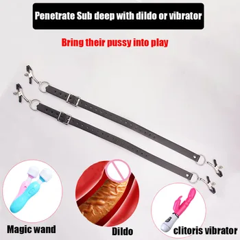 BDSM Wrap Around Thigh Harness With Vagina Clamps,Hands Free Pussy/Vaginal/Labia Lips Spreader Bondage,Sex Toys For Women 3
