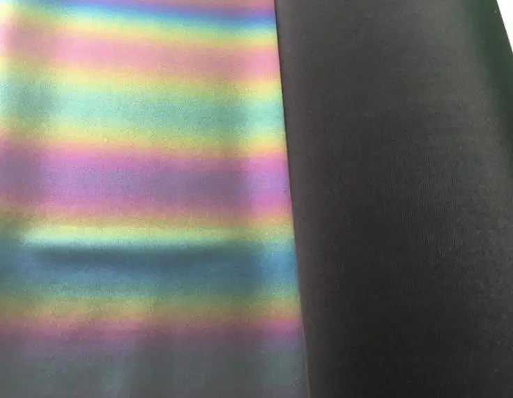 Радужные Светоотражающие модные Светоотражающие волшебные цветные ткани, яркие отражающие эластичные ткани