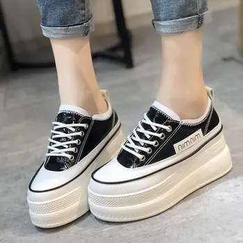 

Women Platform Shoes Casual Chunky Sneakers Fashion Thick Sole Height Increasing 8cm Ladies Vulcanized Shoes Woman Baskets Femme