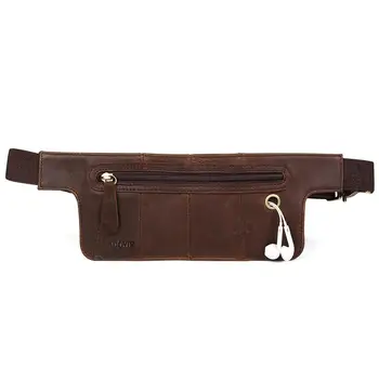

Male Genuine Leather Vintage Waist Bag Chest Fanny Pack Bum Messenger Crossbody Bag Crazy Horse Waist Belt Phone Bag
