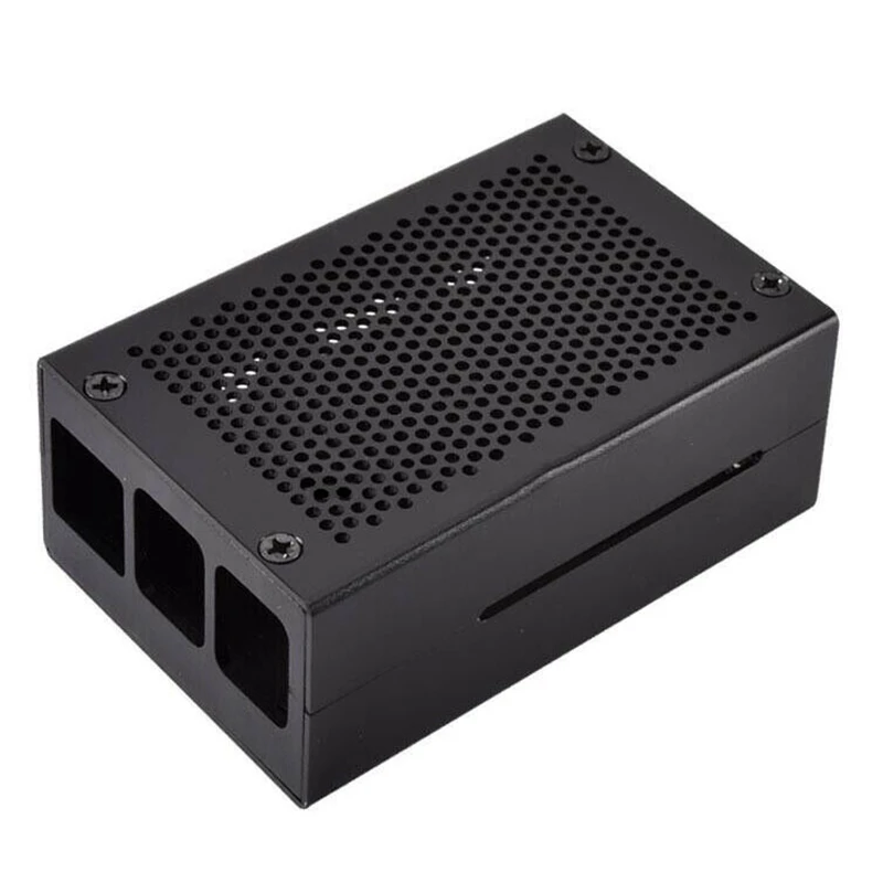 Для Raspberry Pi 4 модель металлический чехол корпус из алюминиевого сплава совместим с Raspberry Pi 4 - Цвет: Black