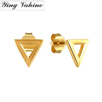 

ying Vahine 100% 925 Sterling Silver Hollow Triangle Stud Earrings for Women