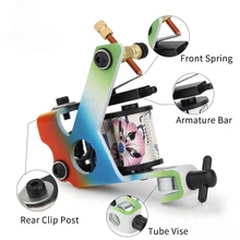 Набор для начинающих татуировок, высокое качество, 8 Катушек, тату-пистолет, машины, захваты для иглы, наконечники питания, тату-принадлежности