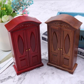 

1:12 Dollhouse DIY Simulation Miniature Wood Display Cupboard Cabinet Shelf Showcase Furniture Doll House Decor Kids Toys