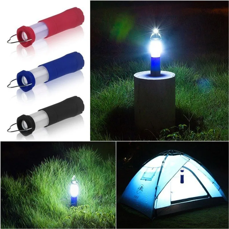 

3 Colors 3W Tent Camping Lantern Light Practical Hiking LED Flashlight Torch Outdoor Lamp Drop Shipping