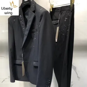 

Fashion Autumn Winter Italy Latest Designer Slim Fit Business Casual Men Suits 2 Piece Sets Blazer And Pants Brand Clothing