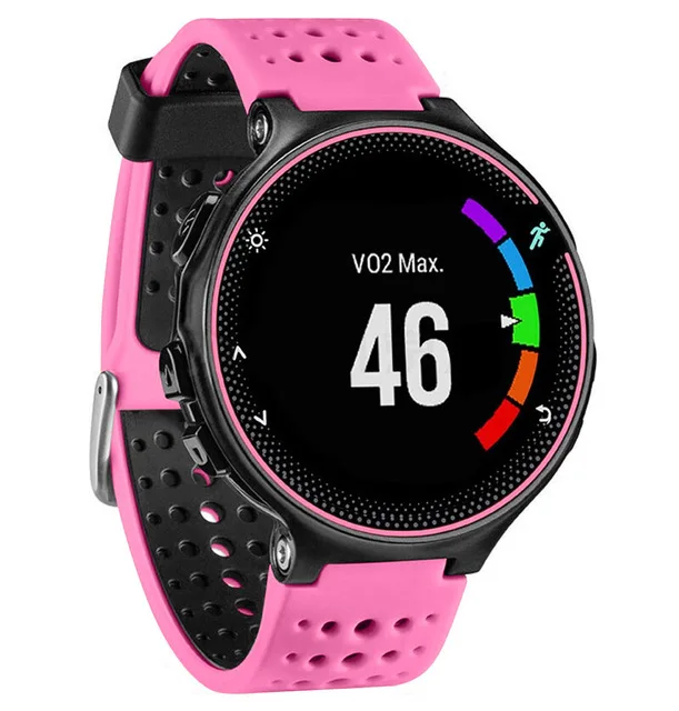 Силиконовая сменная Watchfor Garmin Forerunner 230/235/220/620/630/735 часы Спорт на открытом воздухе умных наручных аксессуары - Цвет: Pink Black