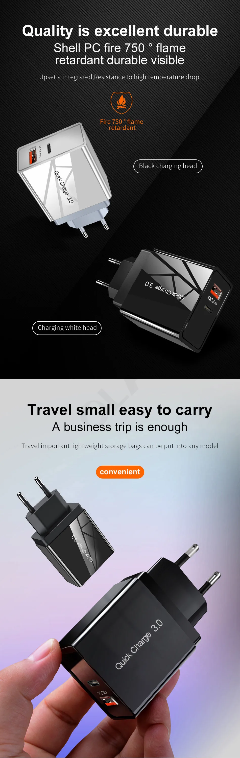 Олаф 18 Вт PD USB зарядное устройство Quick Charge 4,0 PD 3,0 быстрое зарядное устройство US EU переходник супер зарядное устройство для iPhone 11 X XR XS 8 Xiaomi Mi 9