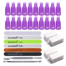 Набор инструментов для снятия лака для ногтей, впитывающий УФ-гель, 20 шт., зажим для крышки, 1000 шт., инструмент для обертывания, шлифовальная щетка, насадки для пальцев, хлопок, для чистки ногтей