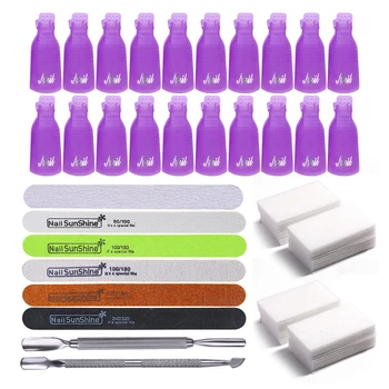 

Nail Tools Set Gel Polish Remover Cleaner Clip Cap Remover Wipes Lint-Free Nail Polish Cotton Cuticle Pusher Tools Tips
