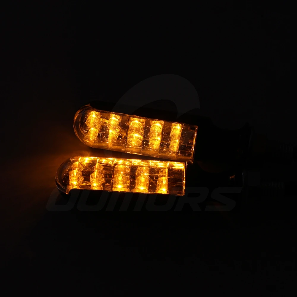 OUMURS 2 PCS Motorcycle LED Turn Signal Light 10mm Bolt Indicator Blinker Lamp Amber Universal Fits for 12V Yamaha Harley Motor