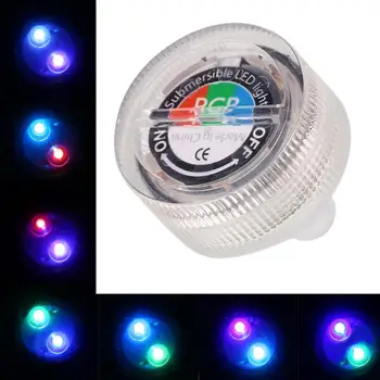 

2LED Mini Submersible Waterproof Underwater Candle Light Party Decor Supplies