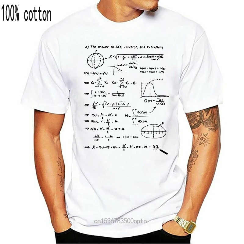 Camiseta de algodón puro para camisa de matemáticas de manga corta, cuello matemáticas, informal|Camisetas| AliExpress