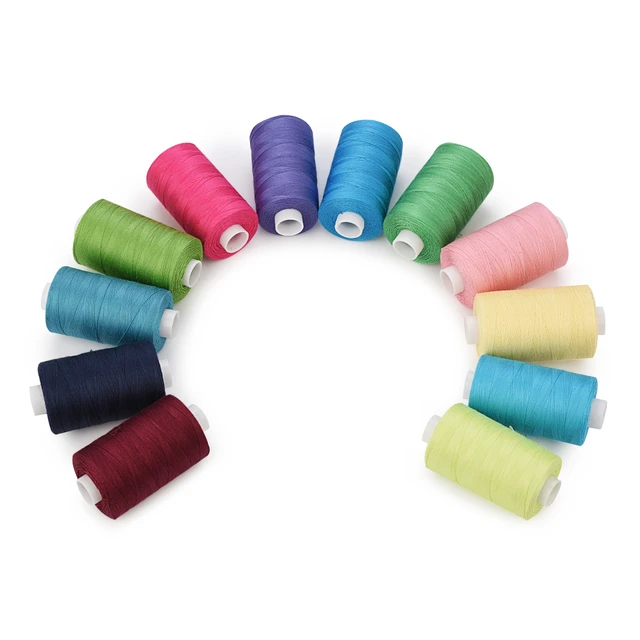 Sewing Thread Assortment Cotton Spools Thread Set 24 Colors 1000 Yards Each