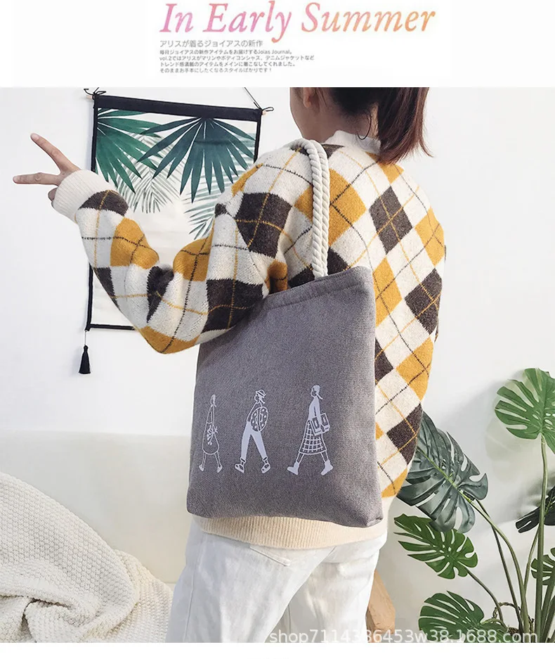 Wholesale Summer New Style Korean-style Literature And Art Hipster Canvas Bag Large Capacity Hemp Rope Hemp Fabric Beach Ba