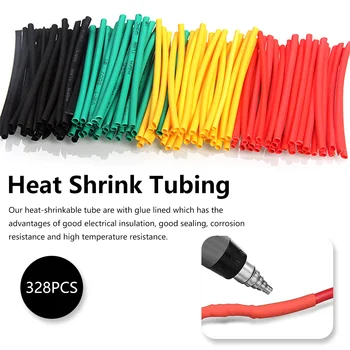 

Car Electrical Cable Tube Kits 328Pcs Insulation Sleeving Thermal Casing Heat Shrink Tube Tubing Wrap Sleeve Assorted