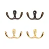 2pcs Double Head Hooks Wall Mounted Hanger w/screws Antique bronze/Gold Coat/Key/Bag/Towel/Hat Holder Bathroom Kitchen 53mmx30mm 2