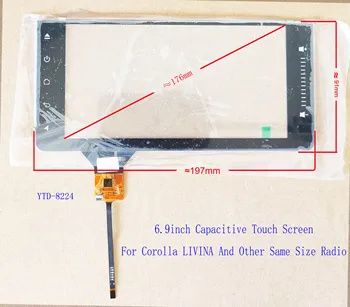 

7 inch 197*91mm Capaivitve Touch Sensors Digitizers Chevrolet Hyundai Car Radio Univesal GT911 6pin YDT-8224