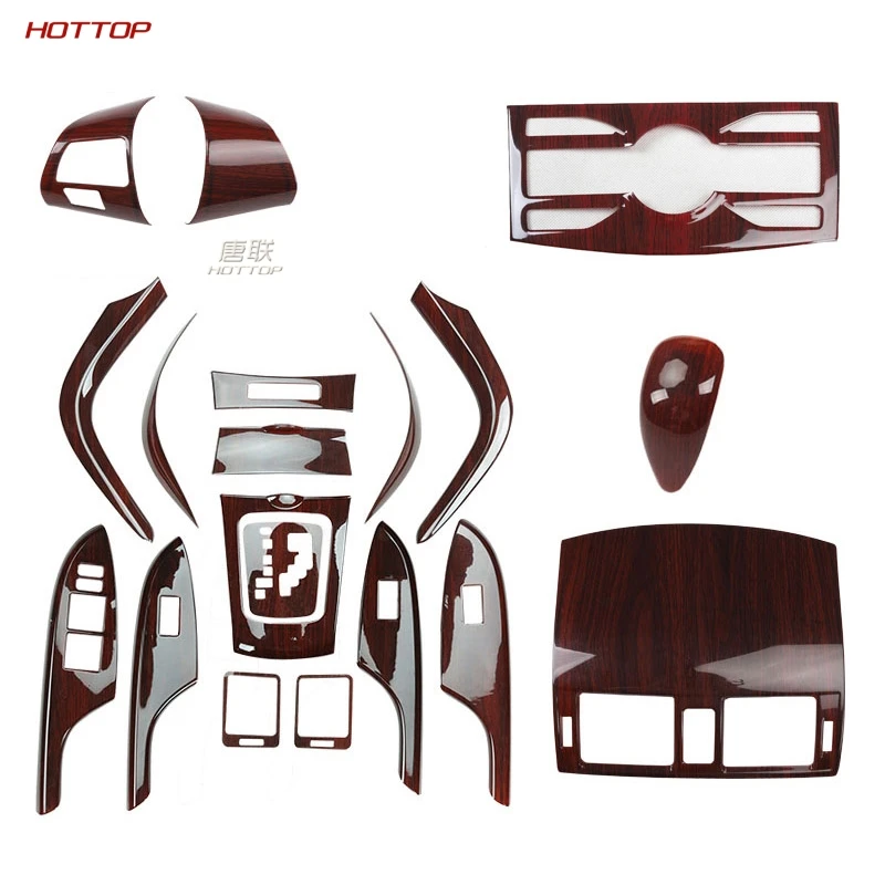 Wood 19pcs ABS внутренняя отделка комплект декоратор набор крышка отделка рамка для Toyota Corolla 2007-2013 CVT автоматический захват 19 шт - Название цвета: Wood 19pcs