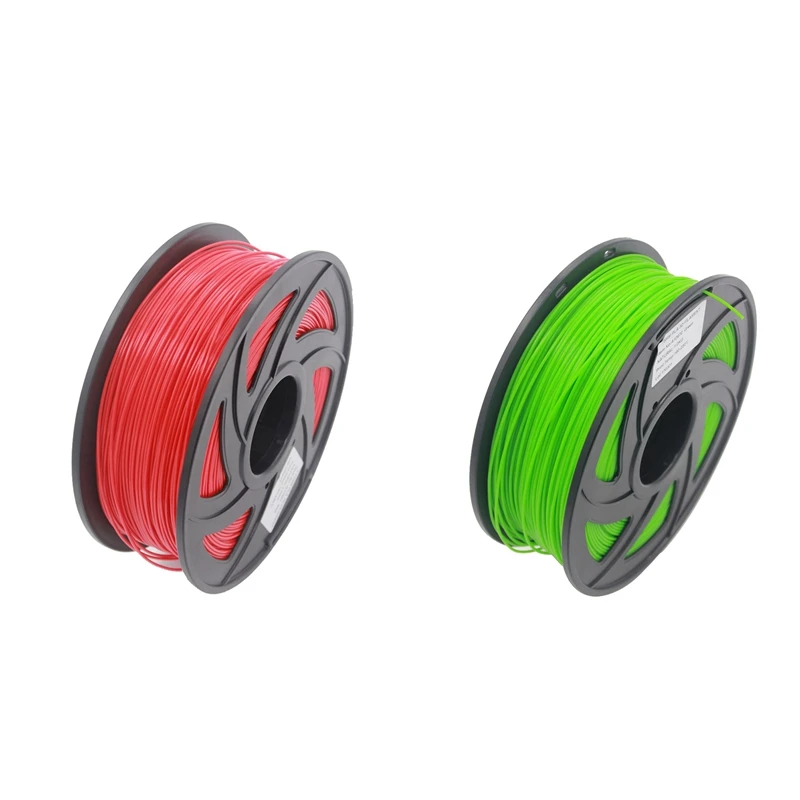 

2Pcs Pla Filament 3D Printer Material Pla Filament 1.75mm Diameter Printing Material Supply 3D Printers 1Kg(2.2Lb)/ Spool(Green&