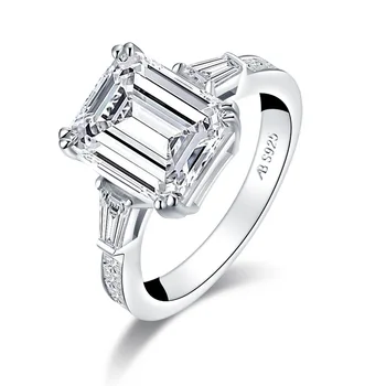 

YB5428wedding marriage ring S925 silver European and American jewelry 4 carat type main stone wedding ring
