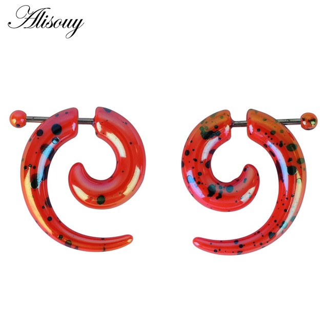 Hot Acrylic Cheater Fake Spiral Ear Taper Stretcher Expanders Gauge Tunnel And Plugs Earlobe Earring Piercing Body Jewelry