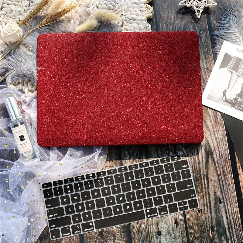Bling red Для Macbook Air 13 Чехол A1932 новейшая версия Жесткий кристально чистый матовый чехол для ноутбука MacBook air 1" дюймов 13 дюймов retina дисплей - Цвет: Bling red