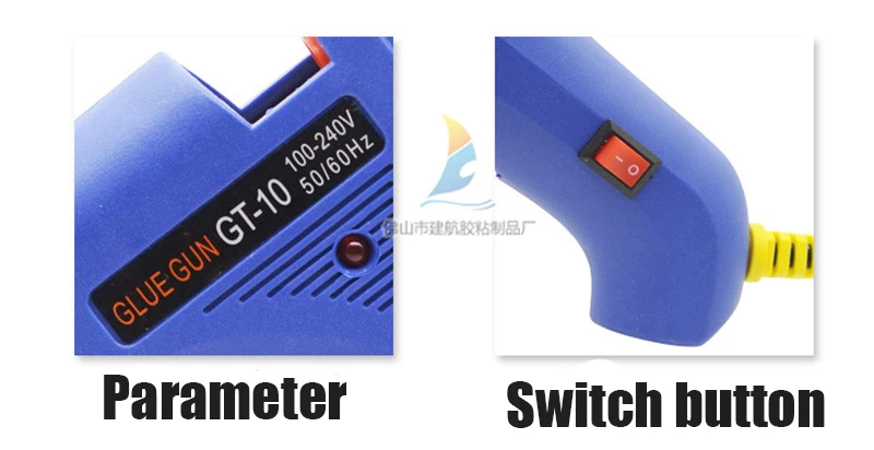 GT-10 синий 60/80/100W Профессиональный Высокая температура термоклеевой пистолет 11 мм трансплантата ремонта пистолет горячего пневматическое ружьё инструменты сделай-сам горячего расплава клея пушка